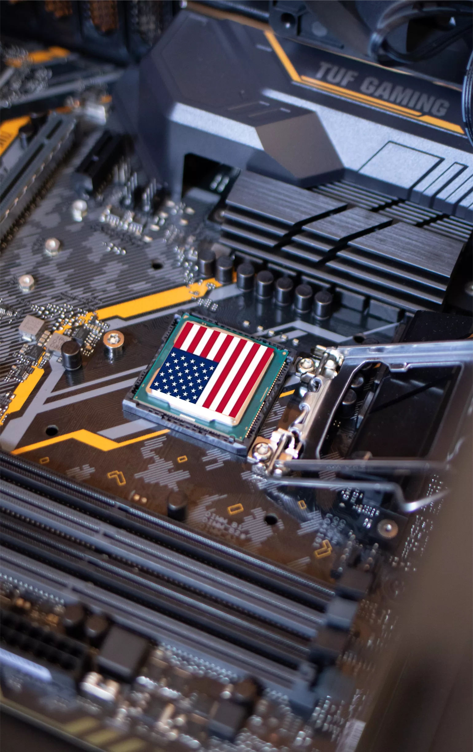 Motherboard CPU Wit USA Flag